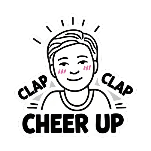 鼓掌加油鼓励 Keith Haring Style Boy sticker for expressive chats and social replies.