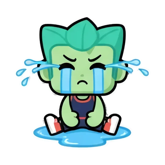 啦啦队姿势为美食欢呼 Chibi Green Boy Expressive Stickers sticker for expressive chats and social replies.