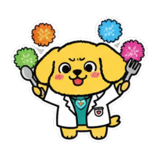 Dog doctor's back view. Doctor Dog's Daily Life sticker for expressive chats and social replies.