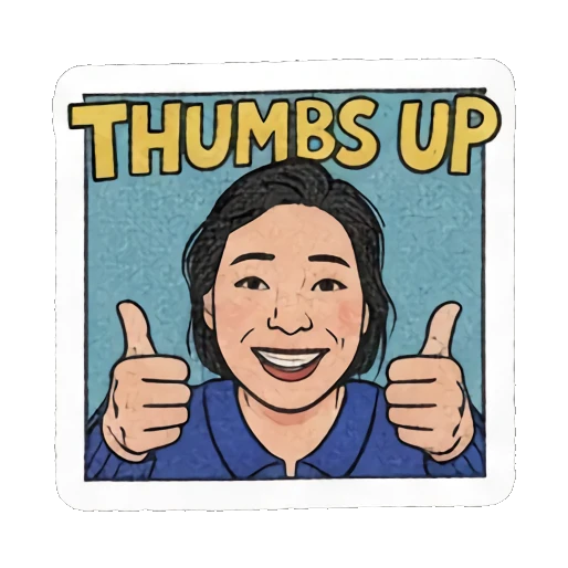 woman giving thumbs up Retro Comic Daily Expressions sticker for expressive chats and social replies.