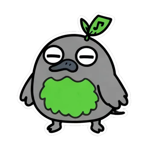 小鸟闭眼不悦表示不满 Cute Bird Emotions sticker for expressive chats and social replies.
