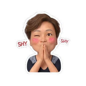 shy mother covering face Cheerful Mom Daily Life sticker for expressive chats and social replies.