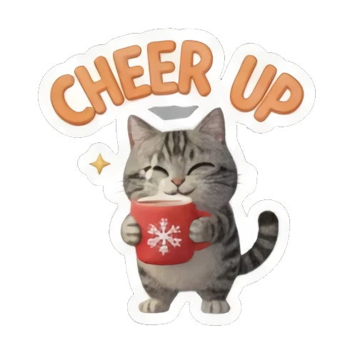 小猫戴围巾挥手 Festive Tabby Expressions sticker for expressive chats and social replies.