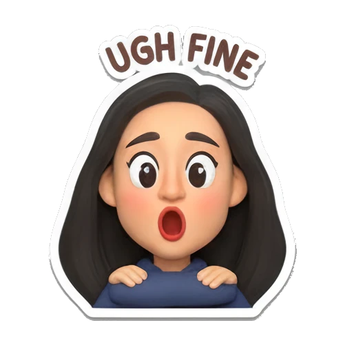 无奈叹气的女孩 Daily Moods of a Modern Girl sticker for expressive chats and social replies.