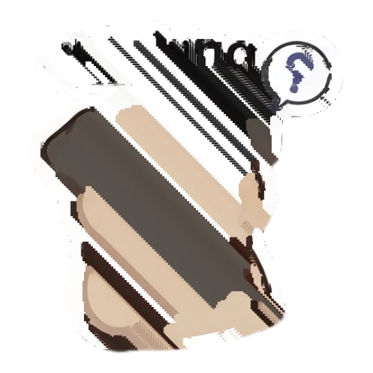 Pug thinking with a hand on chin and question mark Dapper Pug Daily sticker for expressive chats and social replies.
