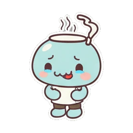 Blue teapot character crying with tongue out Teapot Buddy Daily Life sticker for expressive chats and social replies.