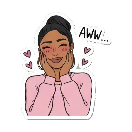 沮丧大喊大叫 Doodle Girl Moods sticker for expressive chats and social replies.