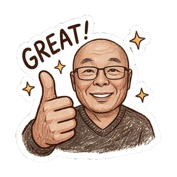 Thumbs up great Bald Uncle Daily Life sticker for expressive chats and social replies.