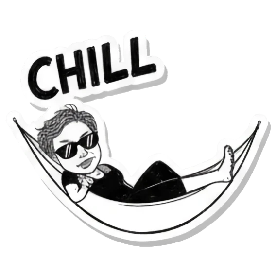 阿姨放松CHILL Auntie's Daily Moods sticker for expressive chats and social replies.