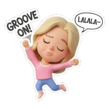 唱歌的女孩 Blonde Girl Daily Vibes sticker for expressive chats and social replies.