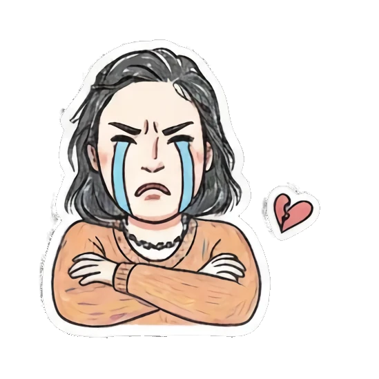 crying girl saying GRRR Daily Life of a Playful Girl sticker for expressive chats and social replies.