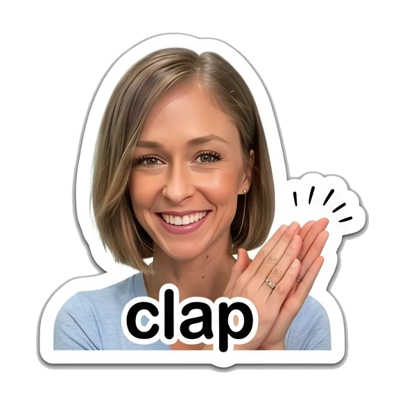 Woman clapping hands with text 'clap' Daily Life of a Modern Woman sticker for expressive chats and social replies.