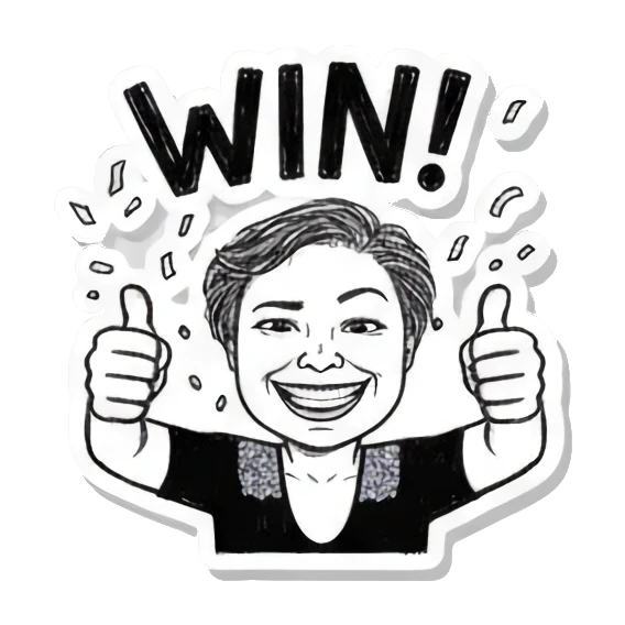 中老年人胜利WIN Auntie's Daily Moods sticker for expressive chats and social replies.