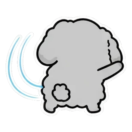 狗狗转圈跳舞 Cute Fluffy Dog Stickers sticker for expressive chats and social replies.