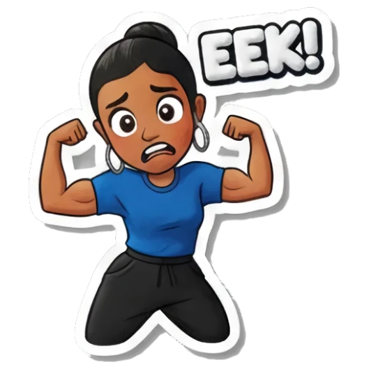 女孩惊吓害怕 Playful Girl Expressions sticker for expressive chats and social replies.