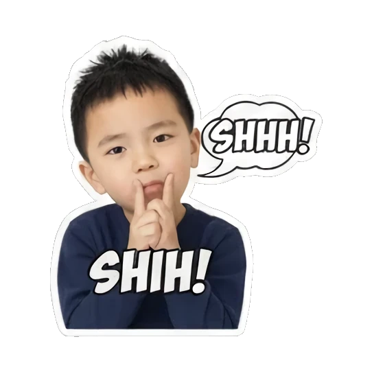 boy shushing quiet Little Boy's Daily Moods sticker for expressive chats and social replies.