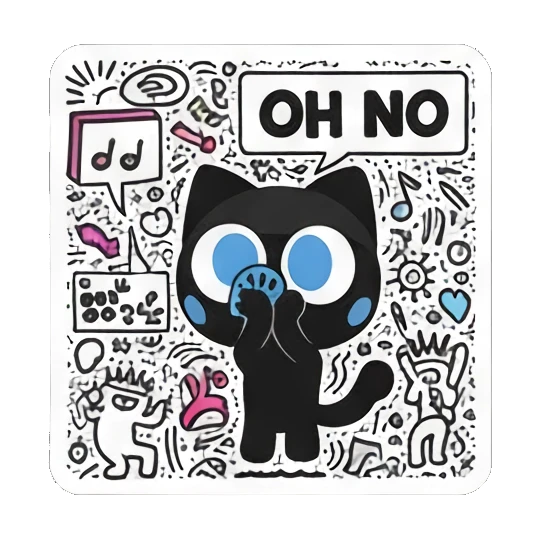 猫咪惊讶OMG Doodle Cat Expressions sticker for expressive chats and social replies.