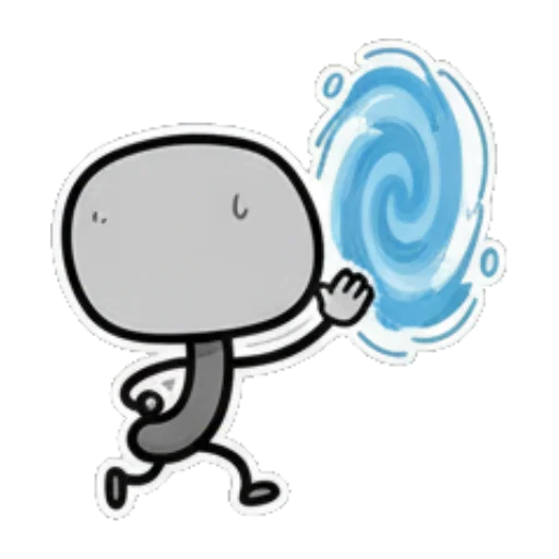 小人施展魔法旋涡 Expressive Grey Blob sticker for expressive chats and social replies.