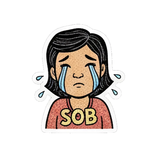 妈妈伤心流泪 Cheerful Mom Daily Life sticker for expressive chats and social replies.