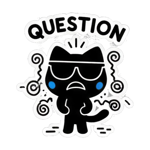 黑猫挥手打招呼 Keith Haring Style Black Cat sticker for expressive chats and social replies.