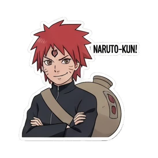 Gaara with gourd Ninja World Expressions sticker for expressive chats and social replies.