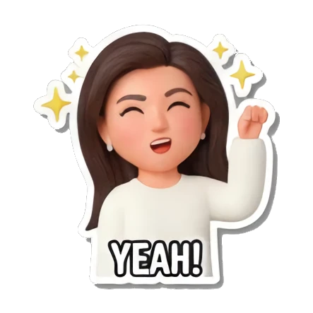 欢呼，耶 Cute Girl's Daily Moods sticker for expressive chats and social replies.