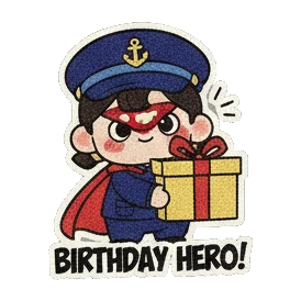 小船长收到好多礼物，太开心了 Little Captain's Party Fun sticker for expressive chats and social replies.