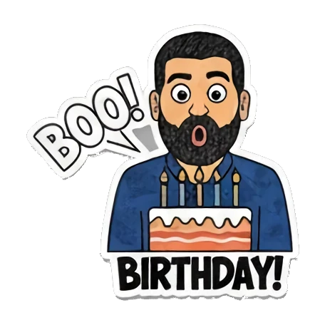 拒绝NAH! Bearded Man Expressions sticker for expressive chats and social replies.