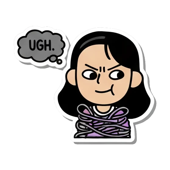 戴墨镜耍酷 Daily Life of a Girl sticker for expressive chats and social replies.