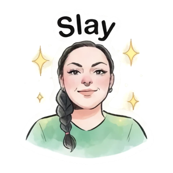 Girl looking proud and confident with a slay expression. Modern Girl Daily Expressions sticker for expressive chats and social replies.