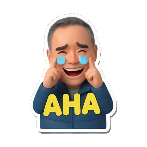 man laughing with tears Cheerful Middle-Aged Man Daily Life sticker for expressive chats and social replies.