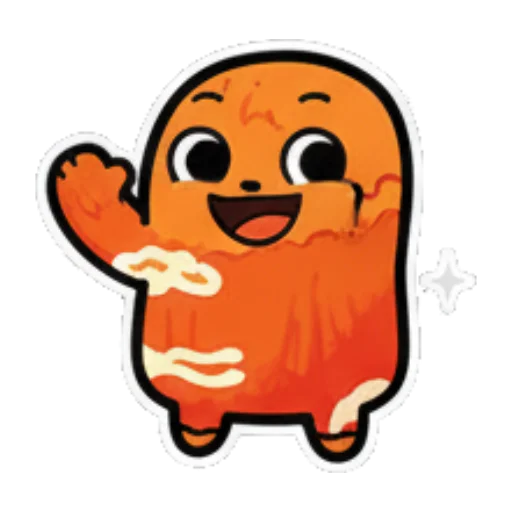 橘色小胖墩挥手打招呼 Orange Blob Expressive Stickers sticker for expressive chats and social replies.