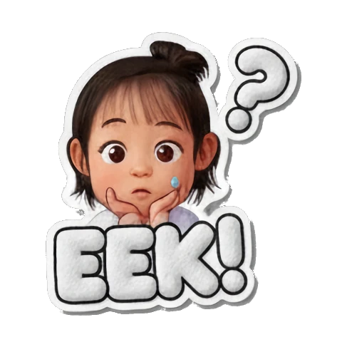女孩比心爱意 Puffy Little Girl Expressions sticker for expressive chats and social replies.