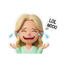 大笑流泪的女孩 Blonde Girl Daily Vibes sticker for expressive chats and social replies.
