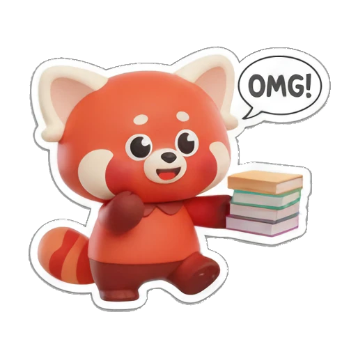 Red panda shouting with megaphone Red Panda Daily Vibes sticker for expressive chats and social replies.