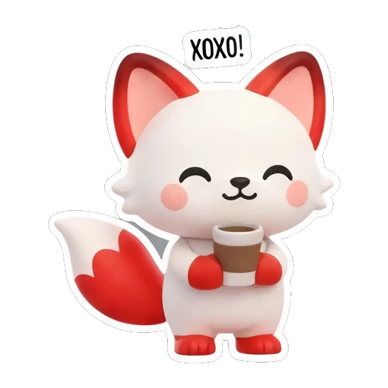 展示肌肉的强壮红狐狸 Red Fox Moods sticker for expressive chats and social replies.