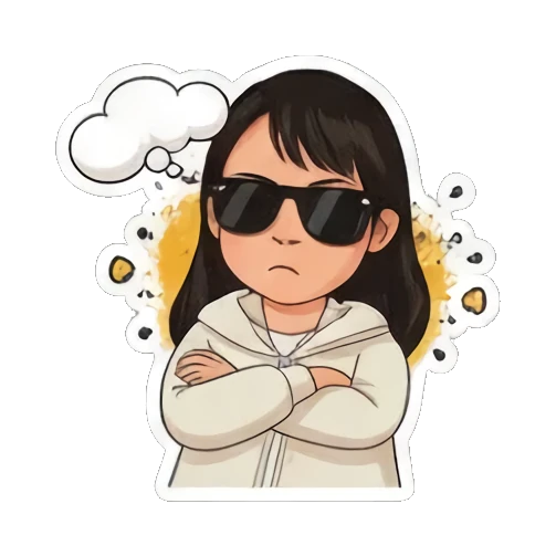 少女戴墨镜表情 Street Style Girl Expressions sticker for expressive chats and social replies.