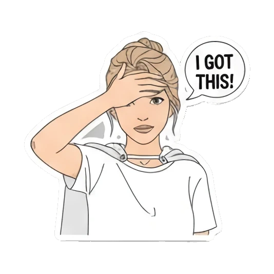女孩捂额头无奈 Girl's Daily Reactions sticker for expressive chats and social replies.