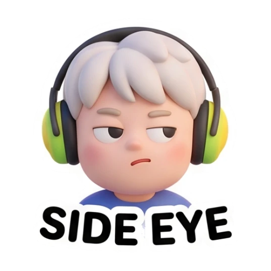 Skeptical boy giving a side eye look Gamer Boy Daily Life sticker for expressive chats and social replies.