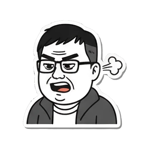 生气喷气配眼镜男 Everyday Man Moods sticker for expressive chats and social replies.