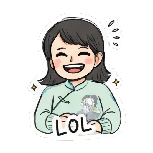 surprised eek Daily Life of a Cheerful Girl sticker for expressive chats and social replies.