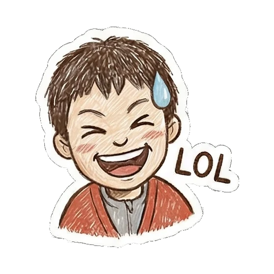 laughing boy lol Little Boy Doodle Expressions sticker for expressive chats and social replies.