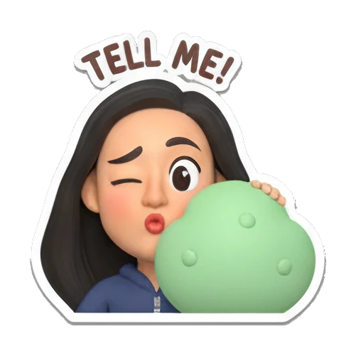 眨眼卖萌的女孩 Daily Moods of a Modern Girl sticker for expressive chats and social replies.