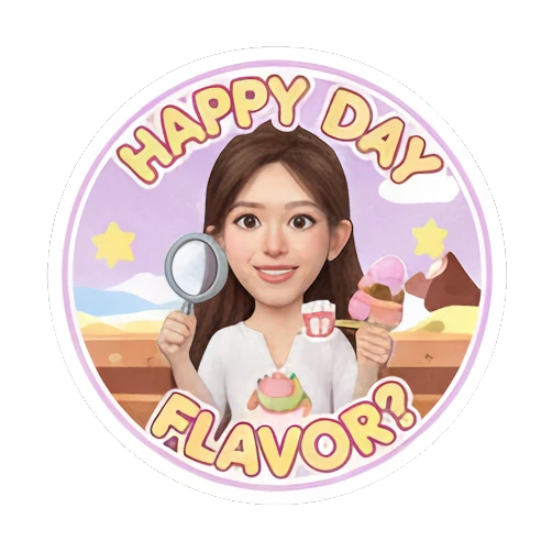 Girl holding a magnifying glass, 'FLAVOR' text, curious. Sweet Girl Daily Life sticker for expressive chats and social replies.