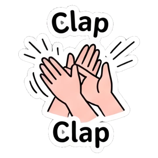 Girl clapping hands together, text Clap Daily Life of a Trendy Girl sticker for expressive chats and social replies.
