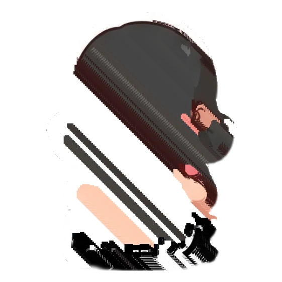 Loving girl forming a heart shape with her hands, eyes as hearts. Cheerful Little Girl Daily sticker for expressive chats and social replies.