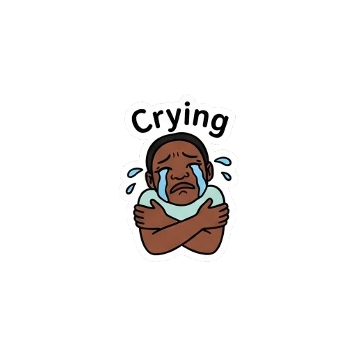 Young girl crying with tears streaming down her face. Vibrant Daily Expressions sticker for expressive chats and social replies.