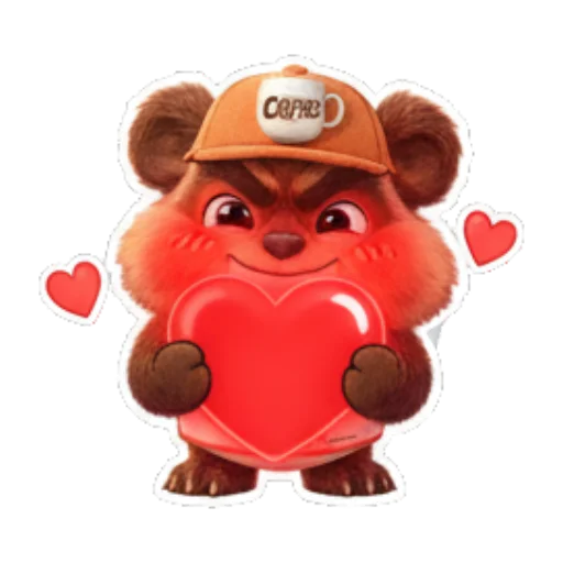 小熊抱爱心表白 Cute Bear Daily Stickers sticker for expressive chats and social replies.