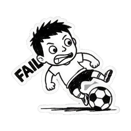 小男孩踢球失误 Soccer Boy's Daily Play sticker for expressive chats and social replies.