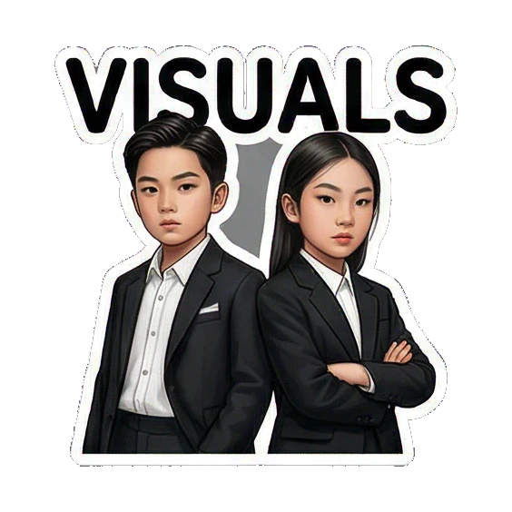兄妹指着地球仪规划巡演 K-pop Fan Duo Life sticker for expressive chats and social replies.